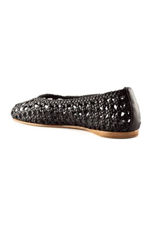 Dark brown woven leather ballerina flats PALOMA BARCELO | 302401CHOCOLATE